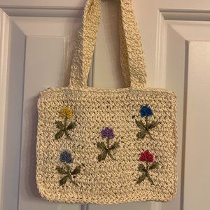 Purse with Floral Embroidery